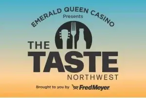 An event banner for "The Taste Northwest," featuring icons of a guitar, fork, and bottle.